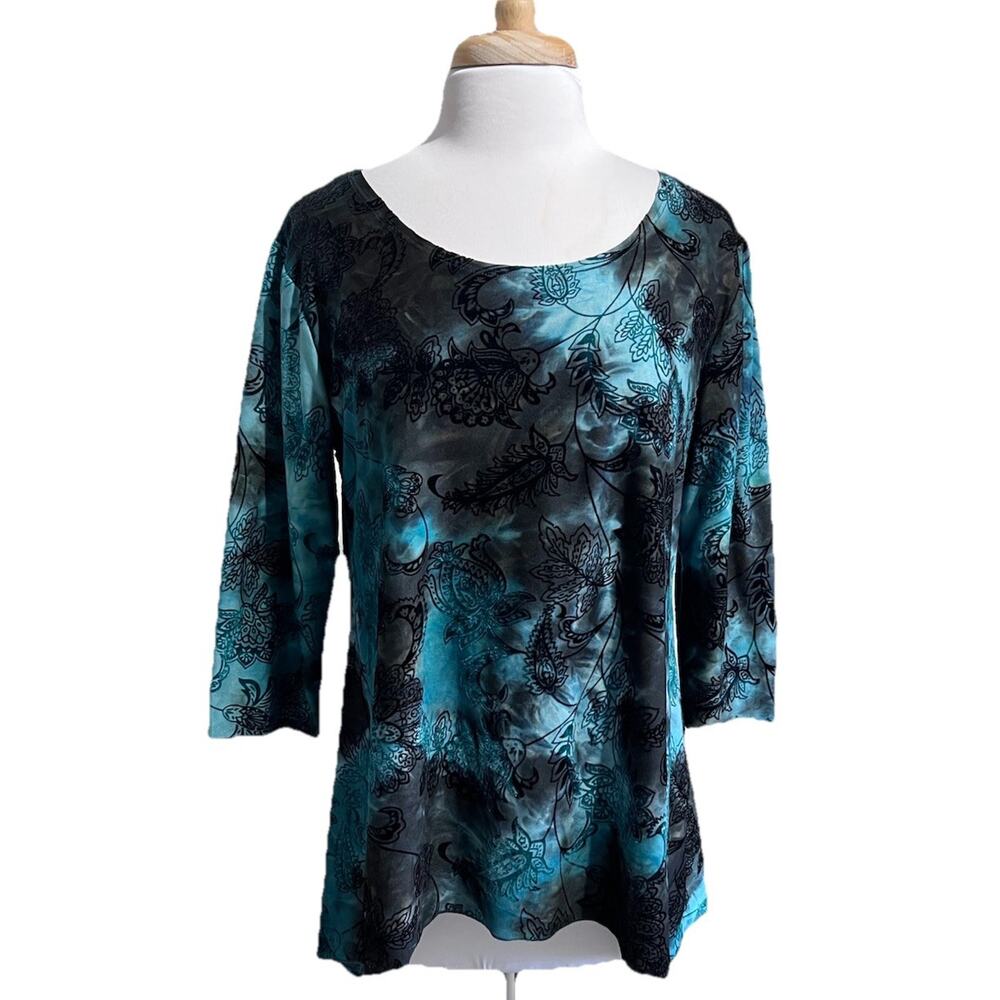 Shannon Ford New York Women's PL Velvet Burnout Top Peplum Hem Whimsigoth